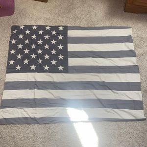 grey American flag tapestry